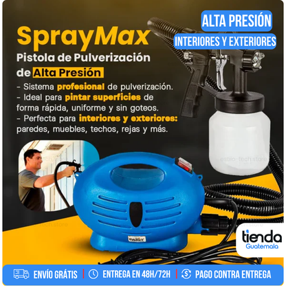 SprayMax – Pistola de Pulverización de Alta Presión con Compresor Integrado
